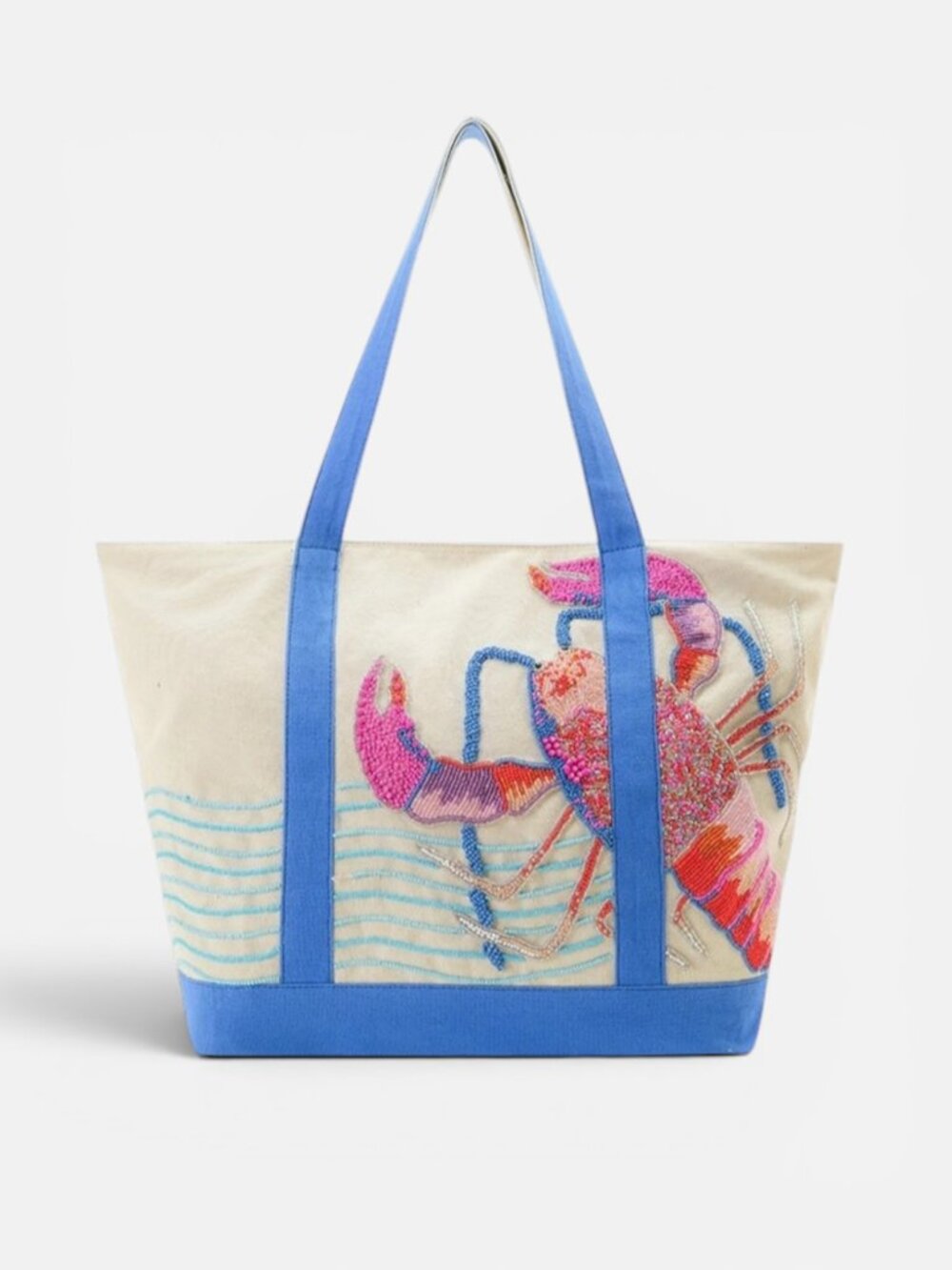 Embroidered Lobster Tote Bag Beach Coastal Summer Bag NWT | America and Beyond
